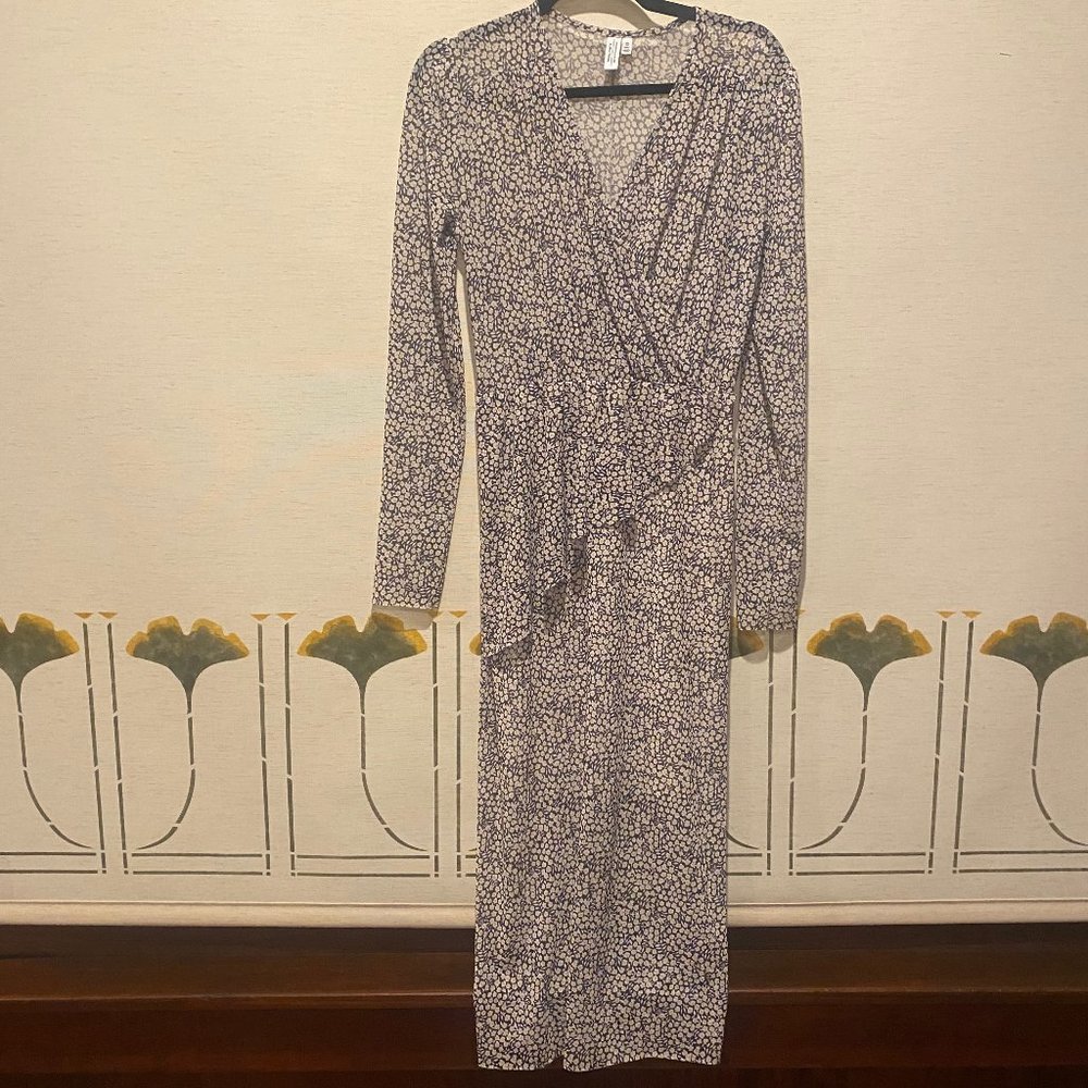 Stockholm Atelier & Other Stories Floral Midi Ruffle Sheath Dress Size 2